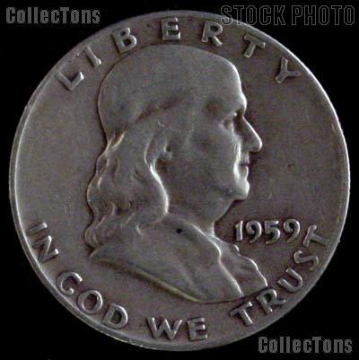 1959-D Franklin Half Dollar Silver Coin 1959 Half Dollar Coin