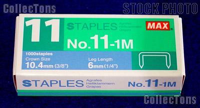 Flat Clinch Staples Mini Box of 1000 by MAX No.11