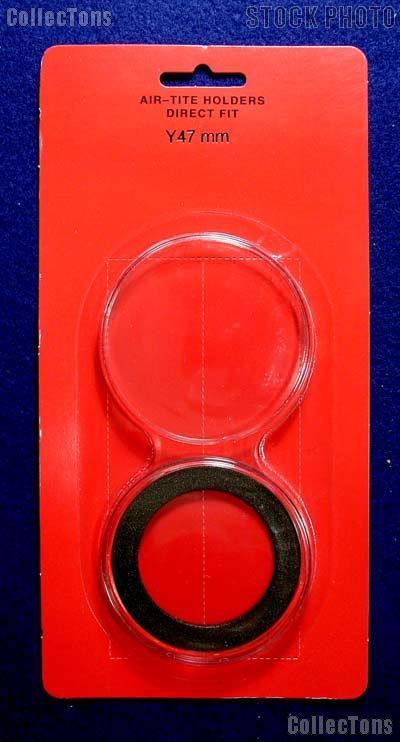 Air-Tite Coin Capsule Direct Fit "Y47 mm" Black Ring Coin Holder for 47mm Coins, Rounds, & Tokens