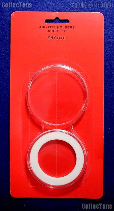 Air-Tite Coin Capsule Direct Fit "Y47 mm" White Ring Coin Holder for 47mm Coins, Rounds, & Tokens