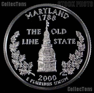 2000-S Maryland State Quarter SILVER PROOF 2000 Silver Quarter
