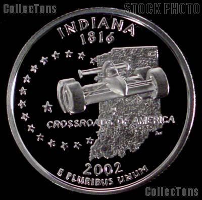 2002-S Indiana State Quarter SILVER PROOF 2002 Silver Quarter