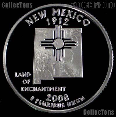 2008-S New Mexico State Quarter SILVER PROOF 2008 Silver Quarter