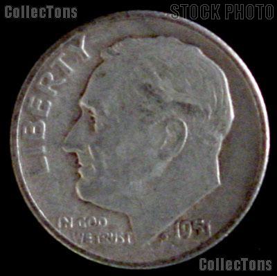 1951 Roosevelt Dime Silver Coin 1951 Silver Dime