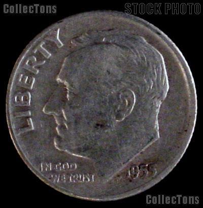 1955-D Roosevelt Dime Silver Coin 1955 Silver Dime