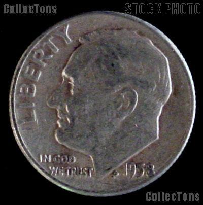 1958-D Roosevelt Dime Silver Coin 1958 Silver Dime