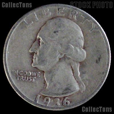 1936-S Washington Quarter Silver Coin 1936 Silver Quarter