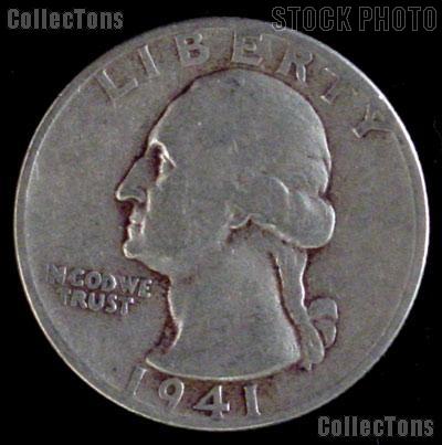1941-D Washington Quarter Silver Coin 1941 Silver Quarter