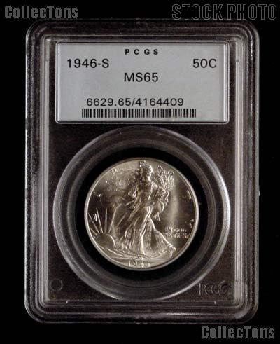 1946-S Walking Liberty Silver Half Dollar in PCGS MS 65