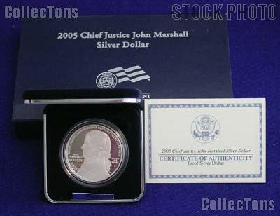 2005 Chief Justice John Marshall Silver Proof Dollar Coin ~ Mint 
