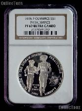 1995-P Atlanta Olympics Paralympics Blind Runner Commemorative Proof Silver Dollar in NGC PF 69 Ultra Cameo