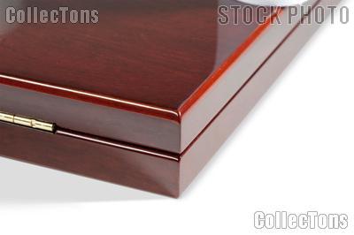 Presentation Case for Coins by Lighthouse MAHOGANY High-Gloss for 20 Quadrums