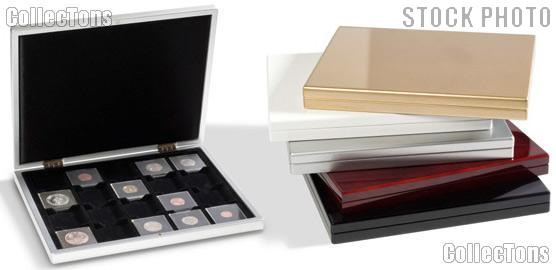 Presentation Case for Coins by Lighthouse GOLD Metallic High-Gloss for 20 Quadrums