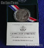 1991-D Korean War Memorial Commemorative Uncirculated (BU) Silver Dollar