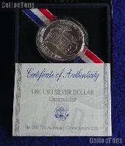 1991-D USO Commemorative Uncirculated (BU) Silver Dollar