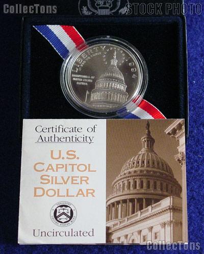 1994-D U.S. Capitol Bicentennial Commemorative Uncirculated (BU) Silver Dollar