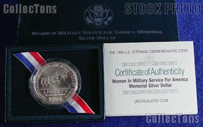 1994-W Women in Military Service Commemorative Uncirculated Silver Dollar