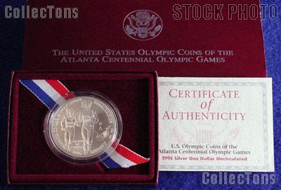 1995-D Atlanta Olympic Games Paralympics Blind Runner Uncirculated Silver Dollar