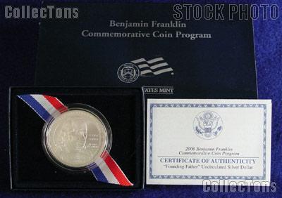 2006-P Benjamin Franklin "Founding Father" Commemorative Uncirculated (BU) Silver Dollar