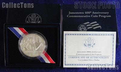 2007-P Jamestown 400th Anniversary Commemorative Uncirculated (BU) Silver Dollar