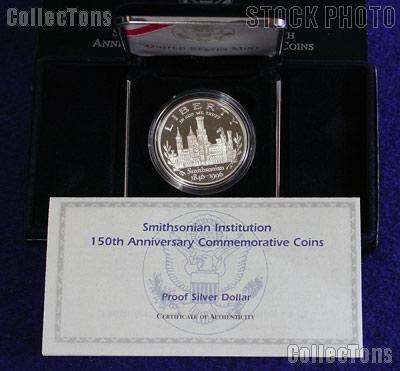 1996-P Smithsonian Institution 150th Anniversary Commemorative Proof Silver Dollar
