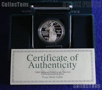 1996-S National Community Service Commemorative Proof Silver Dollar