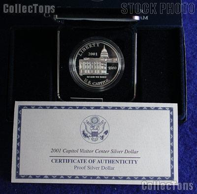 2001-P Capitol Visitor Center Commemorative Proof Silver Dollar