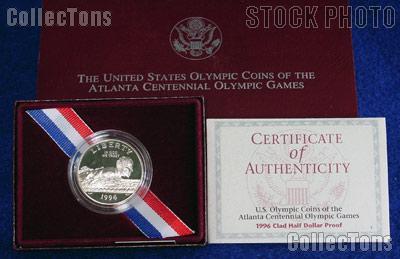 1996-S Atlanta Olympic Games Centennial Swimming Clad Proof Half Dollar