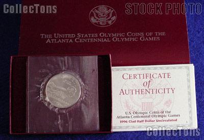 1996-S Atlanta Olympic Games Centennial Swimming Uncirculated Clad Half Dollar