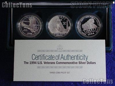 1994 U.S. Veterans Commemorative 3 Coin Proof Set