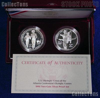 1995 Atlanta Olympics Games Gymnastics/Paralympics 2 Coin Proof Set