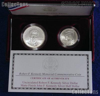 1998 Robert F. Kennedy Commemorative Uncirculated (BU) 2 Coin Set