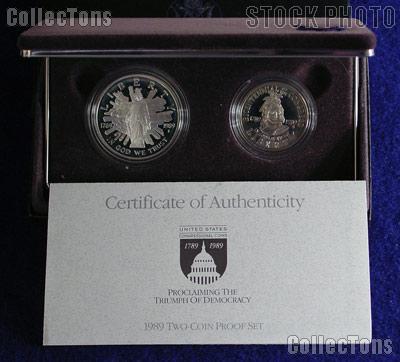 1989 Congressional Commemorative 2 Coin Proof Set