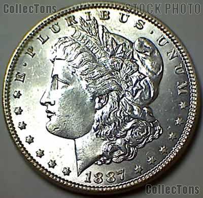 Obverse of 1887 Morgan Silver Dollar