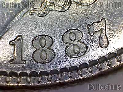 Date Close Up of an 1887 Morgan Silver Dollar
