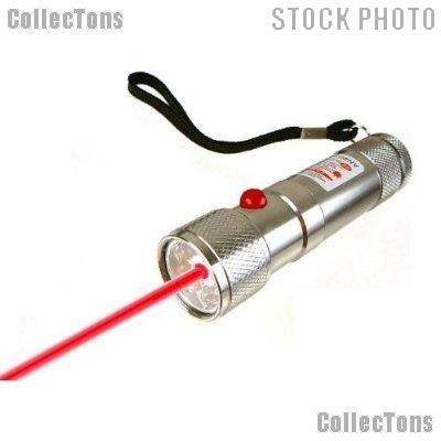 LED Flashlight w/ Laser Pointer and Dual White & Red Lights 8 LEDs