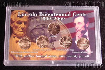 2009 Lincoln Cent Bicentennial Coin Set in Holder (5 Uncirculated Penny Set)