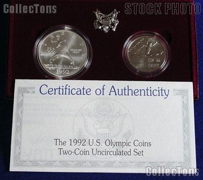 1992 XXV Olympiad 2 Coin Commemorative Uncirculated (BU) Set