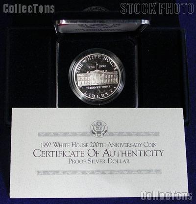 1992 W US Modern Silver Commemorative Proof Dollar White House