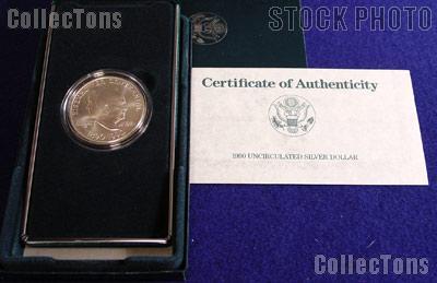 1990-W Eisenhower Centennial Commemorative Uncirculated (BU) Silver Dollar