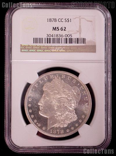 1878-CC Morgan Silver Dollar in NGC MS 62