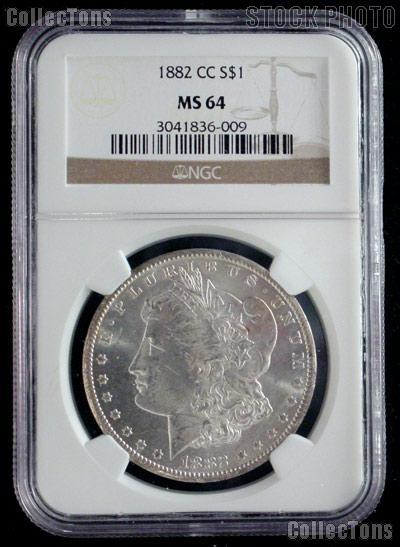1882-CC Morgan Silver Dollar in NGC MS 64
