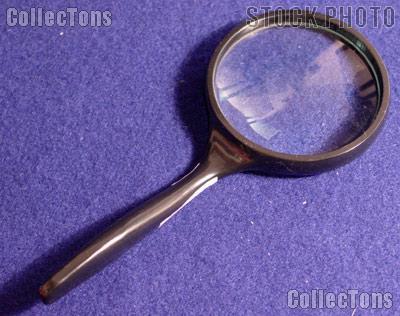 3.3x Magnifying Glass ERGONOMIC Handle Hand Held 2.5" Glass Lens Magnifier