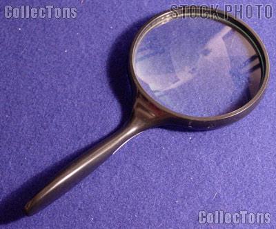 2x Magnifying Glass ERGONOMIC Handle Hand Held 4" Glass Lens Magnifier
