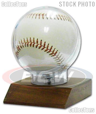 Baseball Display by BCW Woodbase Baseball Holder Real Walnut