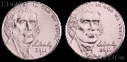 2011 P & D Jefferson Nickels Gem BU (Brilliant Uncirculated)