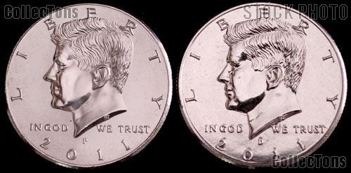 2011 P & D Kennedy Half Dollars GEM BU 2011 Kennedy Halves