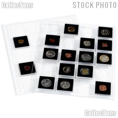 Coin Pages for 2x2 Coin Holders QUADRUM by Lighthouse Pack of 2 Pages for 20 Coins Each