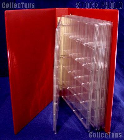 Coin Album Set Lighthouse GRANDE F w/ Red Binder & 2x2 Quadrum Coin Pages