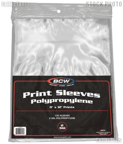 Photo Print Protection Sleeve 9" x 12" pack of 100 Polypropylene Print Bags